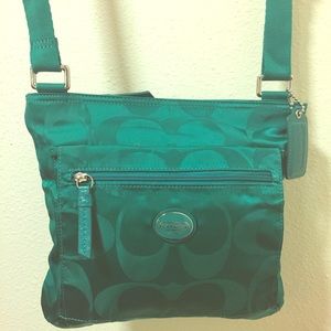 Teal Coach Nylon Purse