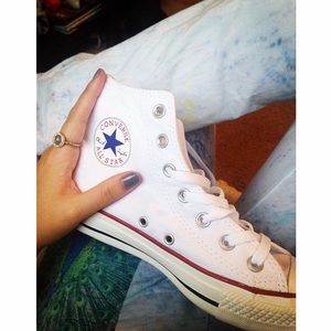 White high-top Converse