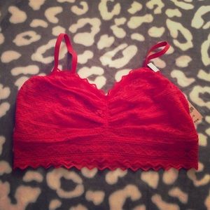 Red Victoria's Secret Pink Lace Bralette