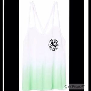 XS Mint ombré dip dye strappy tank by PINK