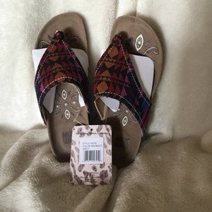 Mukluks Multi-Colored Boho style sandals.  NWT.