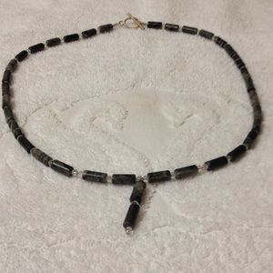 Italian marble & Swarovski Chrystal necklace