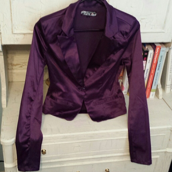 glamorous silk purple blazer