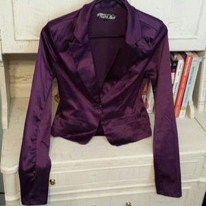glamorous silk purple blazer