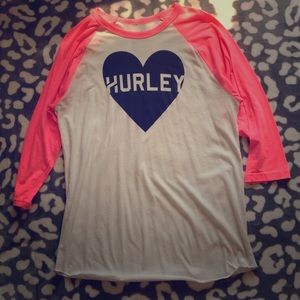 Hot Pink Hurley "Baseball" Tee