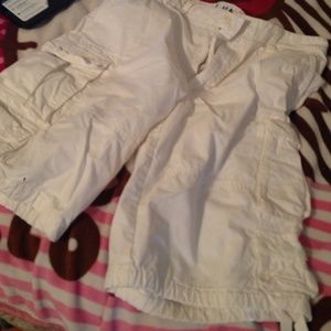 White cargo shorts