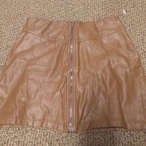 H&M divided brown faux leather skirt ASO teen wolf