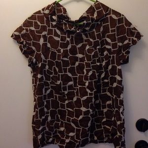 Giraffe print top from anthropologie