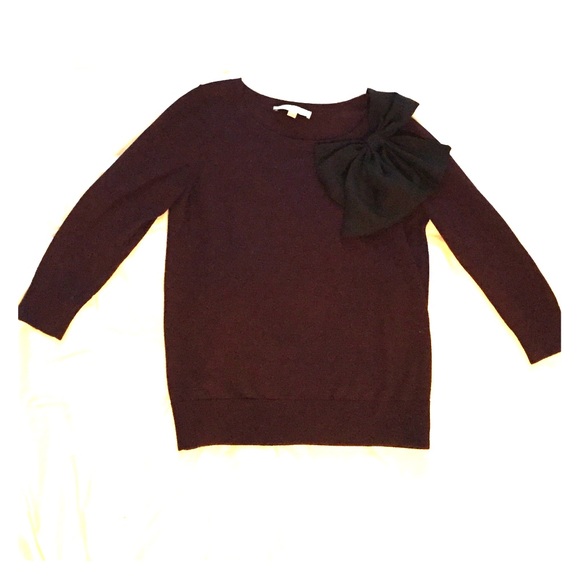 Loft Maroon sweater with bow
