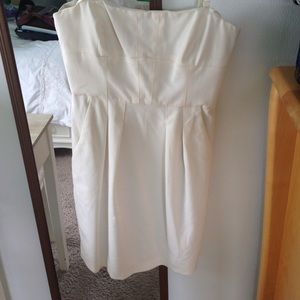 BCBG white form fitting dress