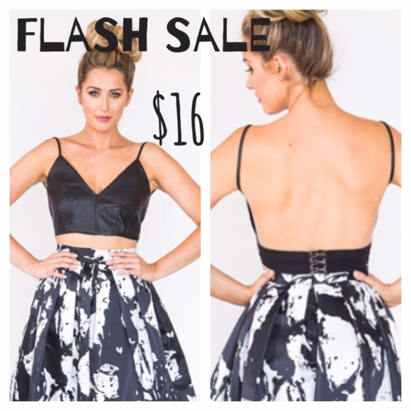Tops - Vegan Leather Crop Top S-L avail