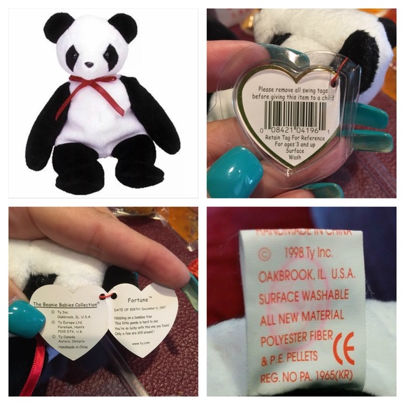 Rare Original "Fortune" Panda Beanie - Picture 3 of 3