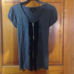 Grey zip up shirt