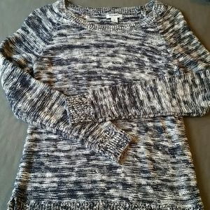 Marled navy and white sweater