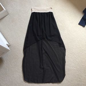 Black high low skirt