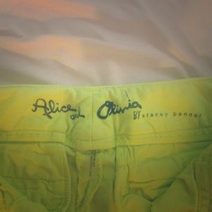 Alice and Olivia shorts neon green