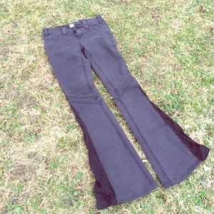 Free People lace inset flare jeans