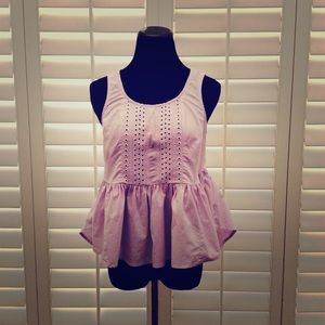 ANTHROPOLOGIE Ruffled Poplin Tank Top