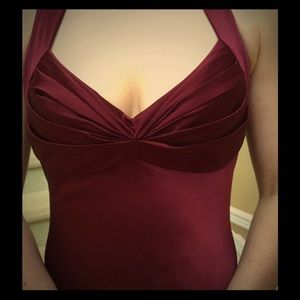 Calvin Klein Burgundy Gown