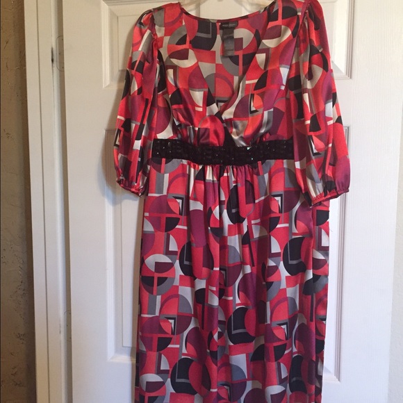 Satin dress with beading