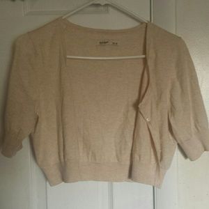 Beige cropped cardigan