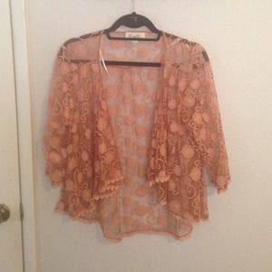 Pink Rose crocheted cardigan