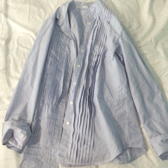 J Crew Pinstripe Button Down Blouse