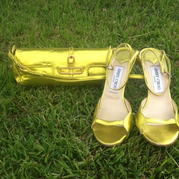 Authentic Jimmy Choo sandals and handbag