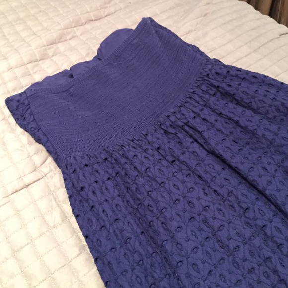 Navy sweet heart neckline summer dress - Picture 4 of 4