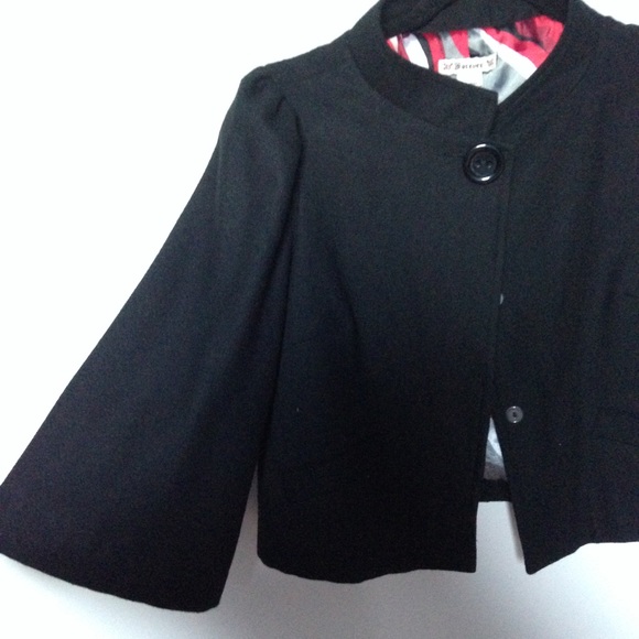 Black cropped wool jacket - Picture 2 of 3