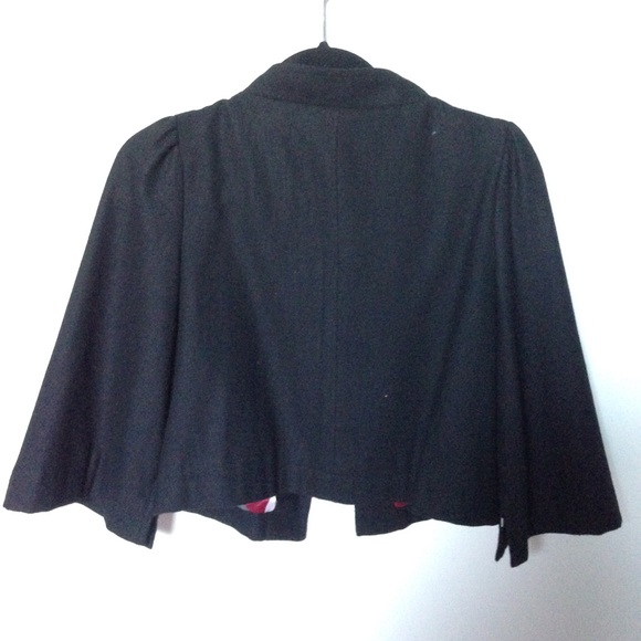 Black cropped wool jacket - Picture 3 of 3