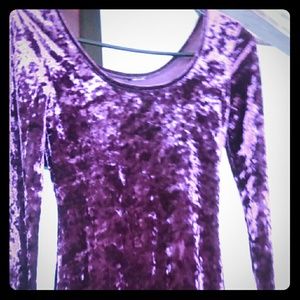 Purple velvet cocktail dress