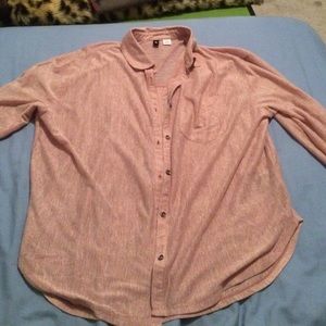 Red/white collared top