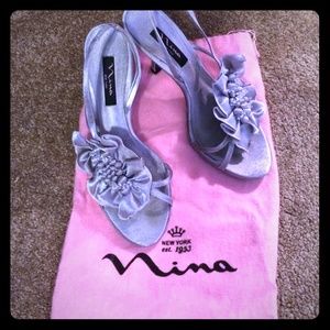 Nina beaded flower heels