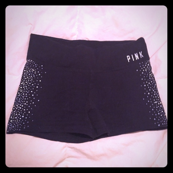 Pink Victoria's Secret Rhinestone Yoga Shorts