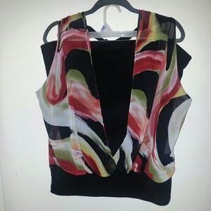 Black Halter top with sheer design cover