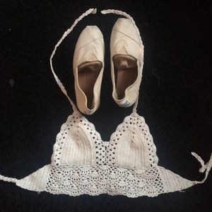 Crochet Crop top & TOMS