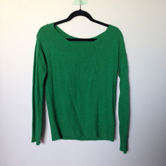Green scoop neck sweater