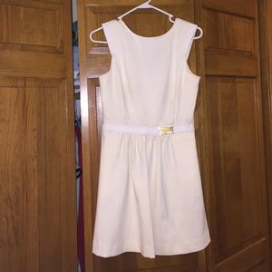 Cream Belted Dress