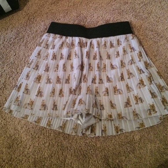 Zara pleated yorkie print shorts nwot