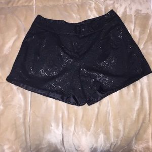 Black Sequin Shorts