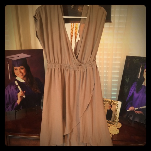 High low tan Lush dress