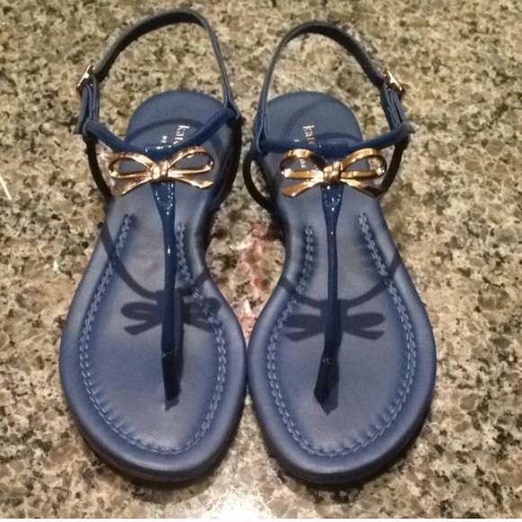 New in Box- Kate Spade- Navy Gold Sandals