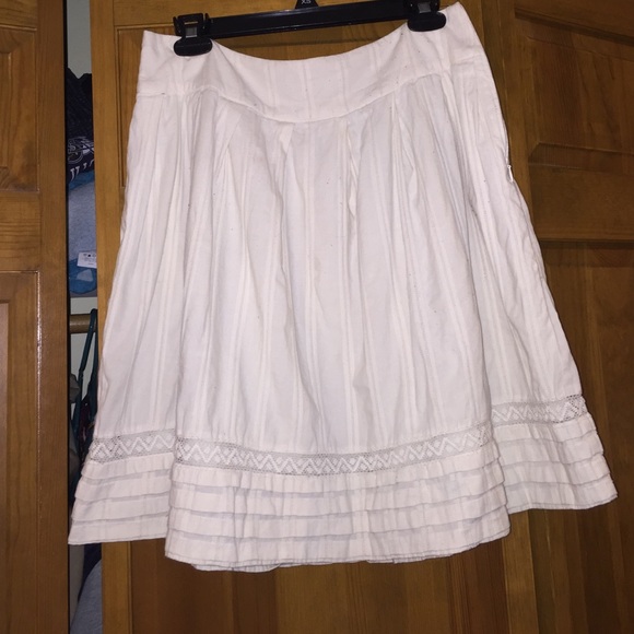 Cream Pleated Skirt