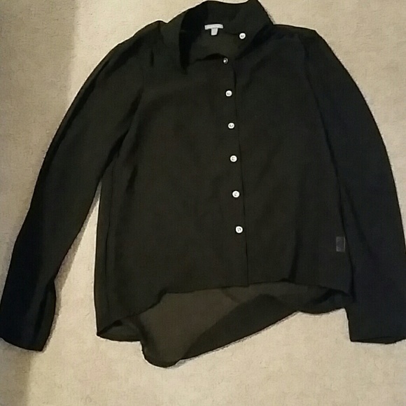 Black sheer button up