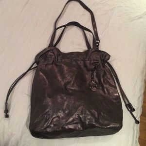 Metallic Gunmetal Grey Micheal Kors Satchel