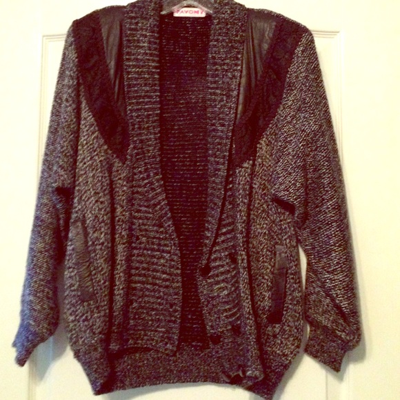 Pavony Jackets & Blazers - 80's Vintage Leather Woven Blazer