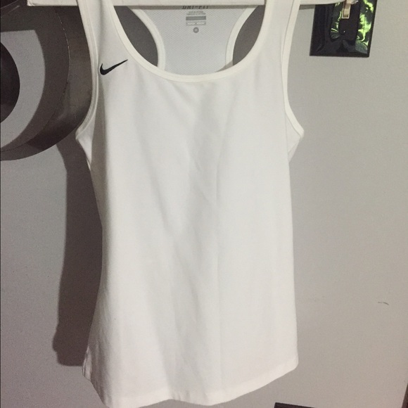 White Nike Dri-Fit tank tops