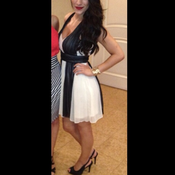 BCBG black and white dress