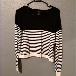 black and white striped sweater